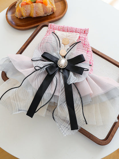 Tweed Pet Dress with Ruffle - jeansmahones.com