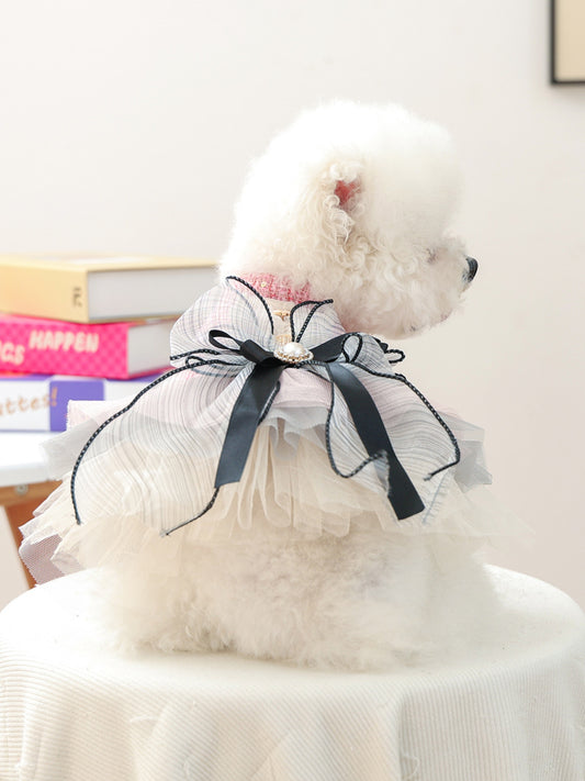 Tweed Pet Dress with Ruffle - jeansmahones.com