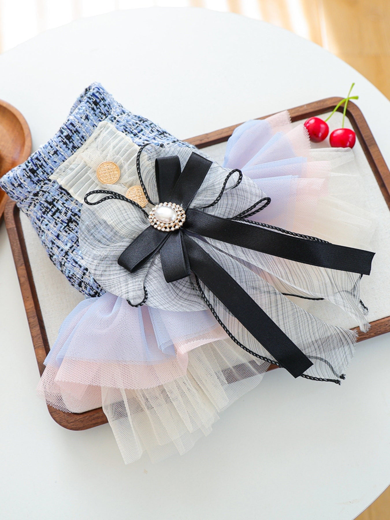 Tweed Pet Dress with Ruffle - jeansmahones.com