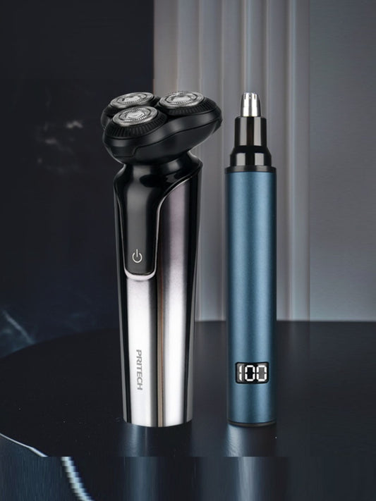 Rotary Rechargeable Electric Shaver and Nose Hair Trimmer - jeansmahones.com