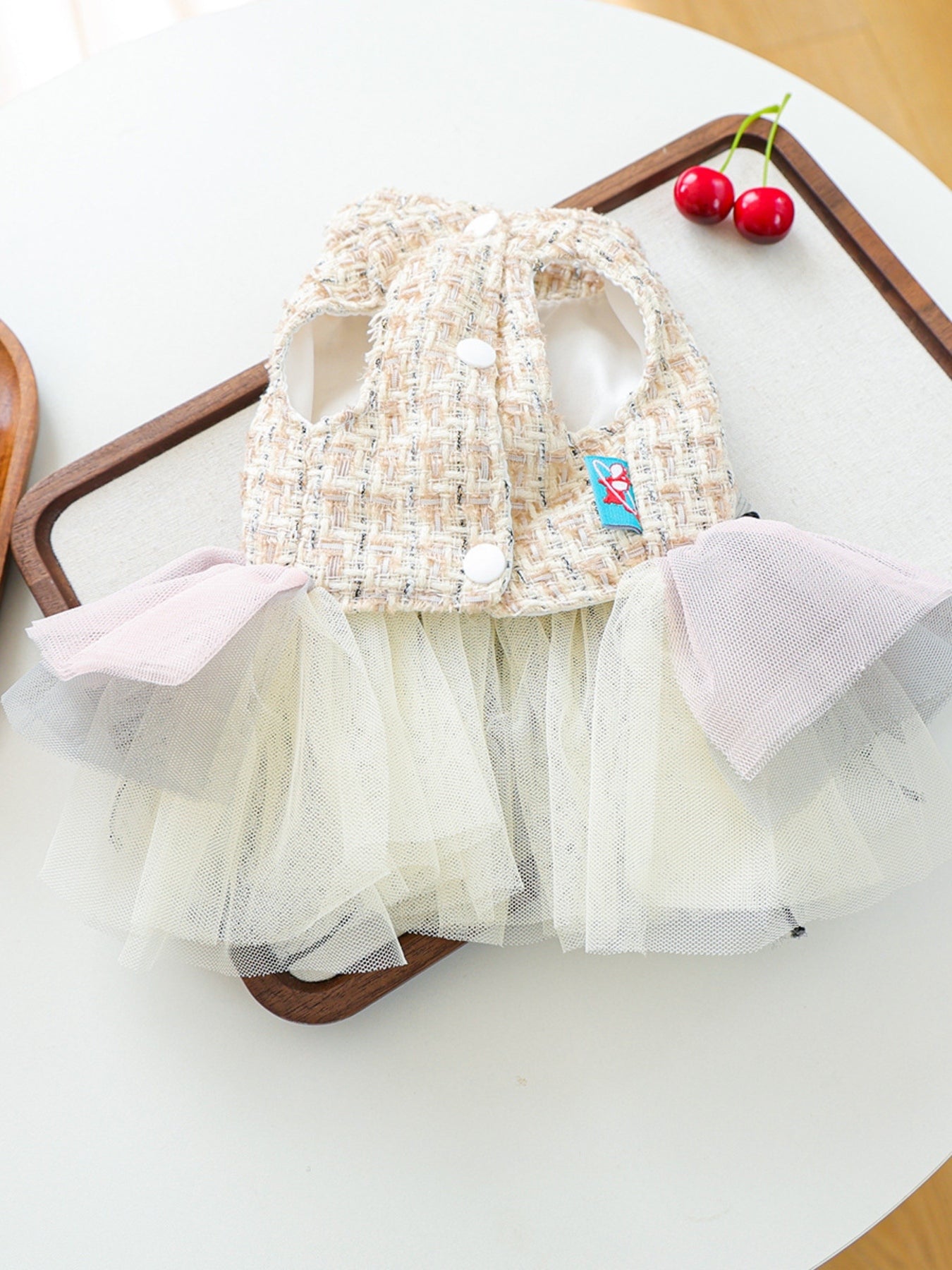 Tweed Pet Dress with Ruffle - jeansmahones.com