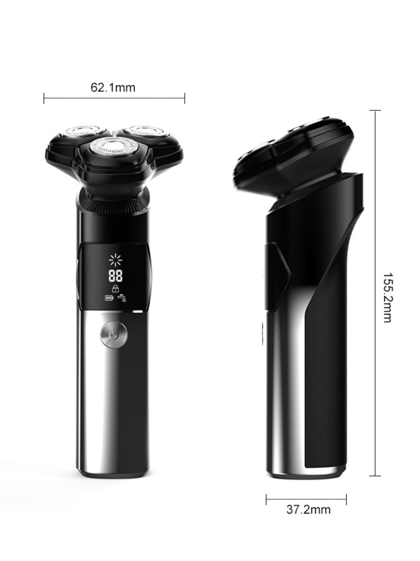 Rechargeable Electric Rotary Shaver with LED Display - jeansmahones.com