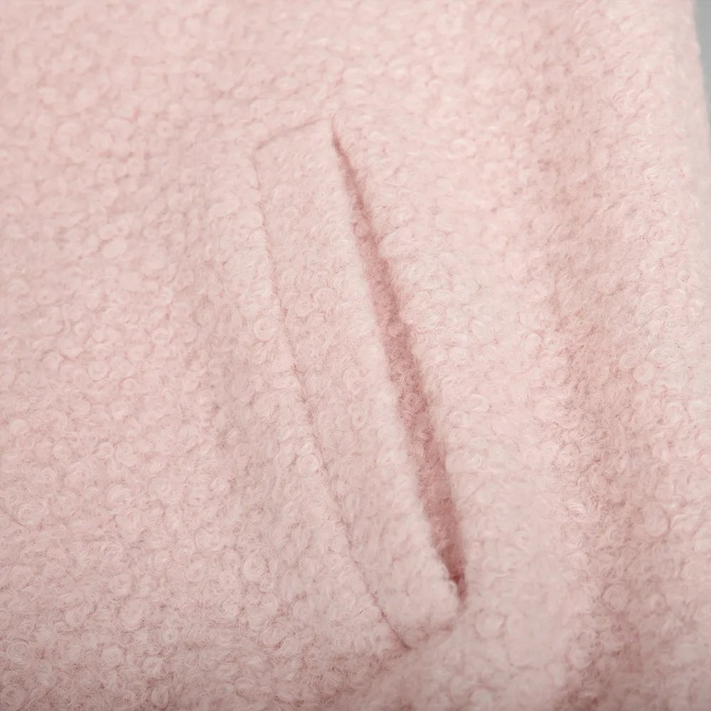 Double Take Plush Mock Neck Snap Down Jacket with Pockets - jeansmahones.com