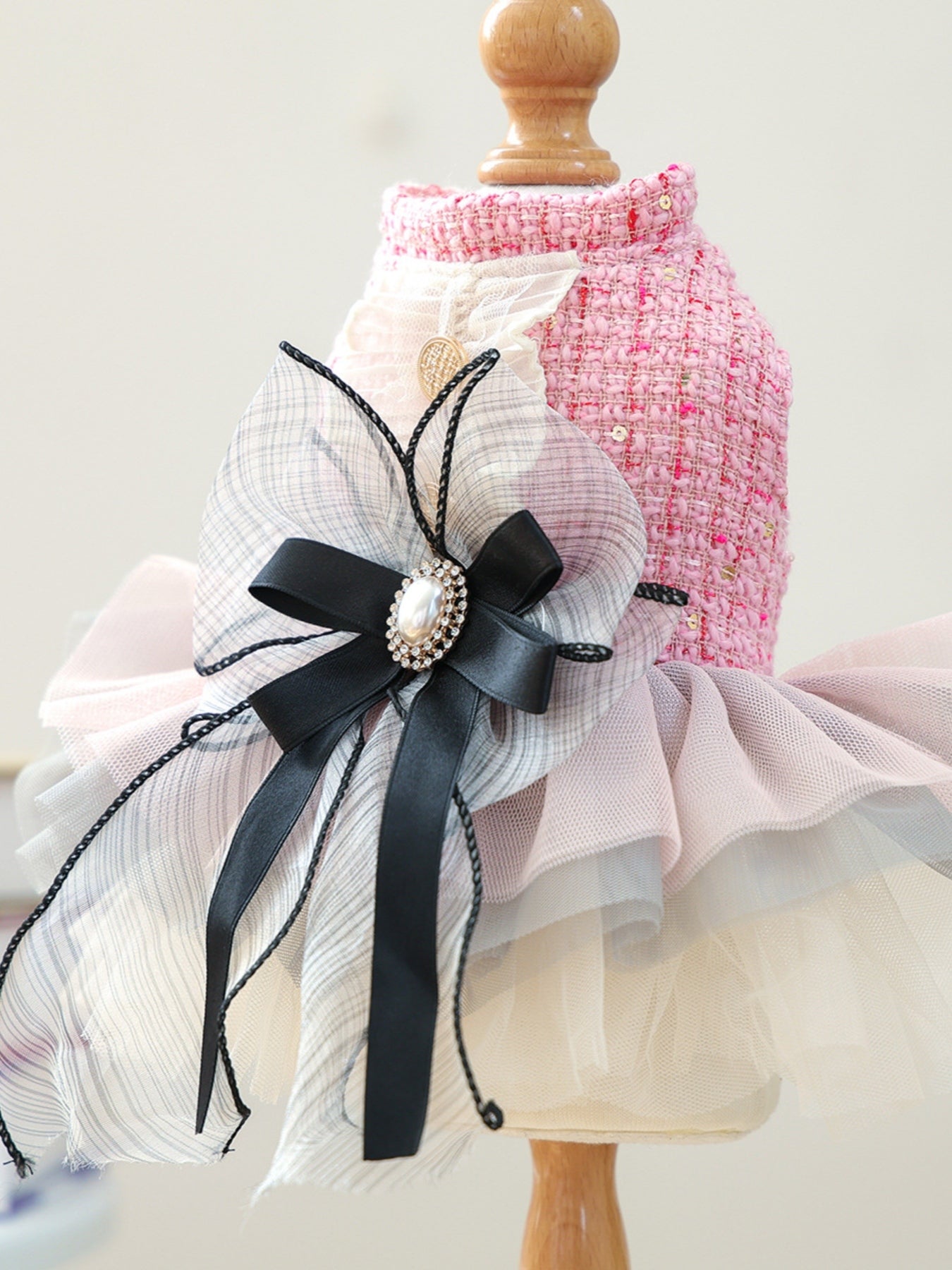 Tweed Pet Dress with Ruffle - jeansmahones.com