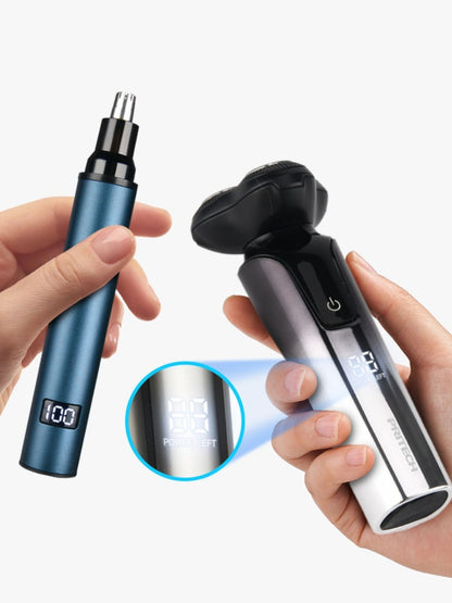 Rotary Rechargeable Electric Shaver and Nose Hair Trimmer - jeansmahones.com