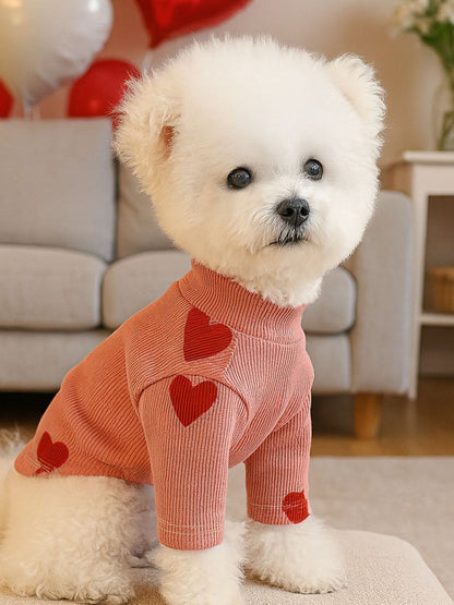Heart Pattern Pet Sweater - jeansmahones.com