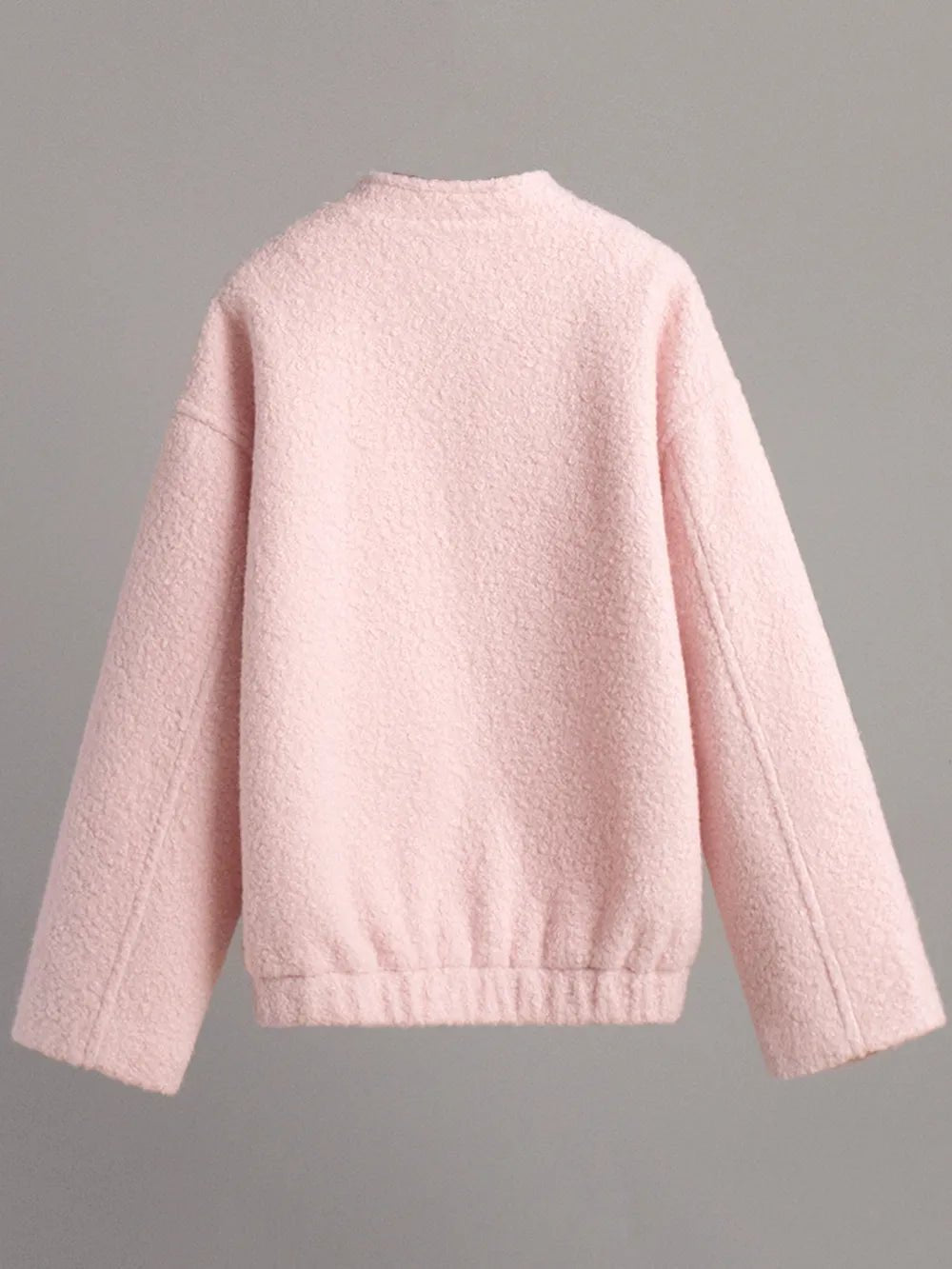 Double Take Plush Mock Neck Snap Down Jacket with Pockets - jeansmahones.com