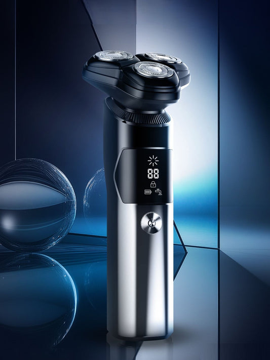 Rechargeable Electric Rotary Shaver with LED Display - jeansmahones.com