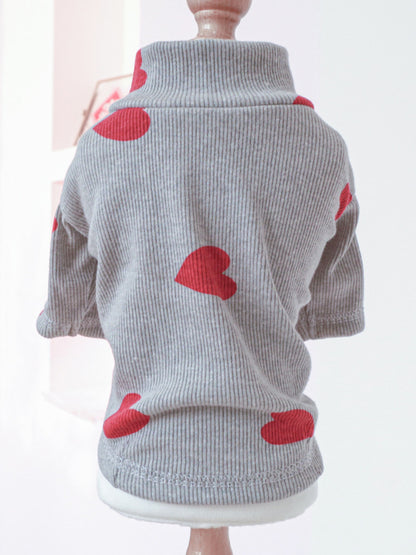 Heart Pattern Pet Sweater - jeansmahones.com