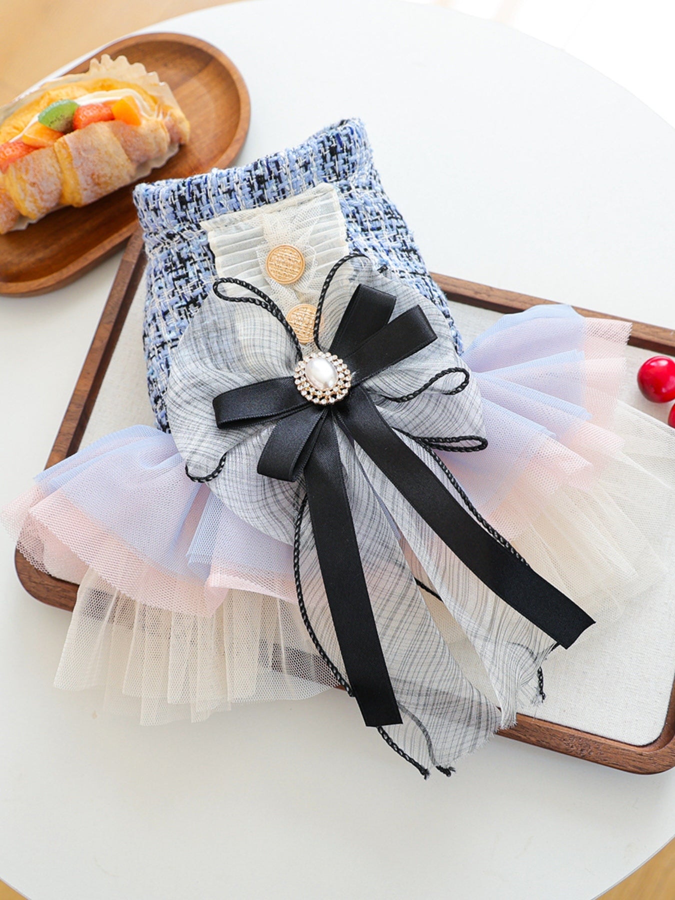 Tweed Pet Dress with Ruffle - jeansmahones.com